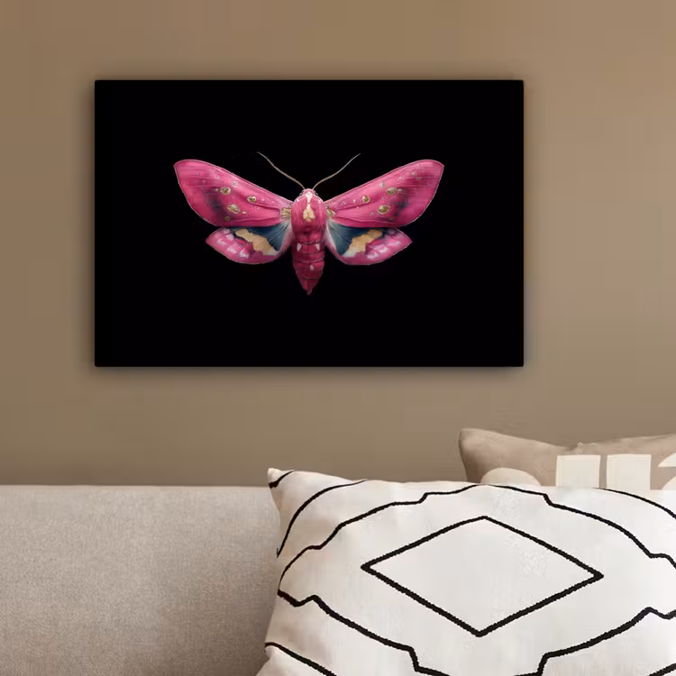 Vlinder - Roze - Nachtvlinder canvas 2cm klein -sfeer3
