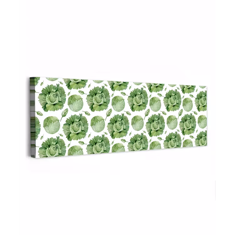 Kool - Bladgroen - Wit - Patroon canvas 2cm klein 828 -z3d