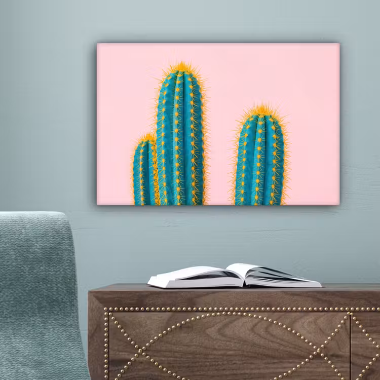 Cactussen - Modern - Pastel canvas 2cm klein -sfeer4