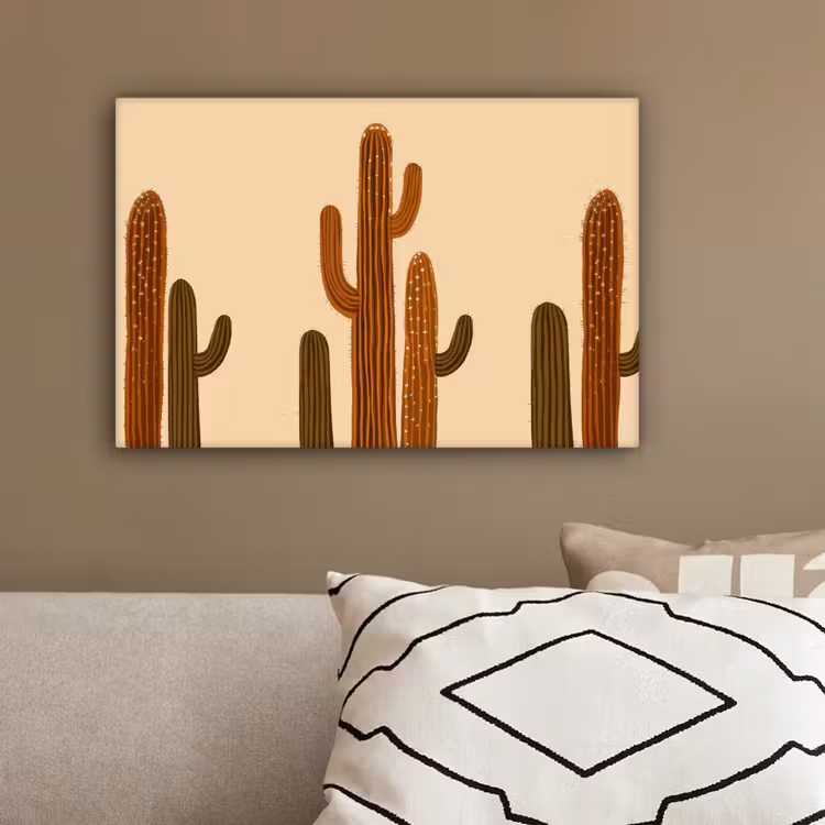 Cactus - Woestijn - Zand - Bruin canvas 2cm klein -sfeer3