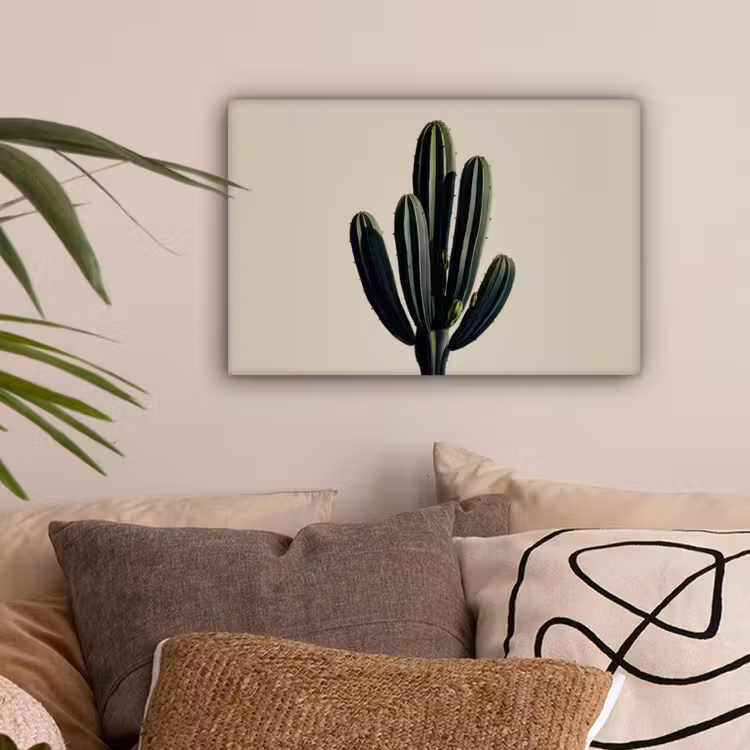 Cactus - Subtiel - Groen canvas 2cm klein -sfeer1