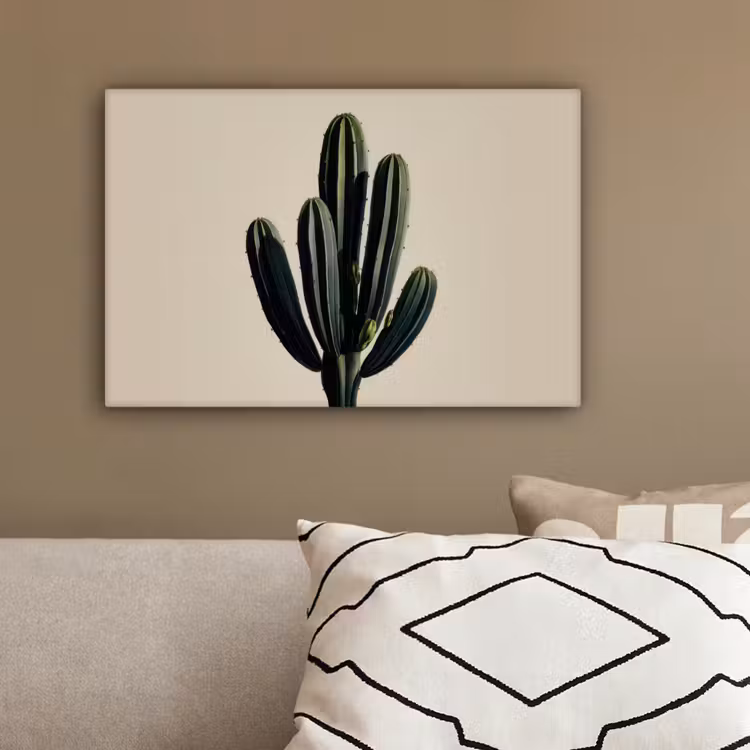 Cactus - Subtiel - Groen canvas 2cm klein -sfeer3