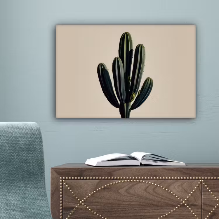 Cactus - Subtiel - Groen canvas 2cm klein -sfeer4