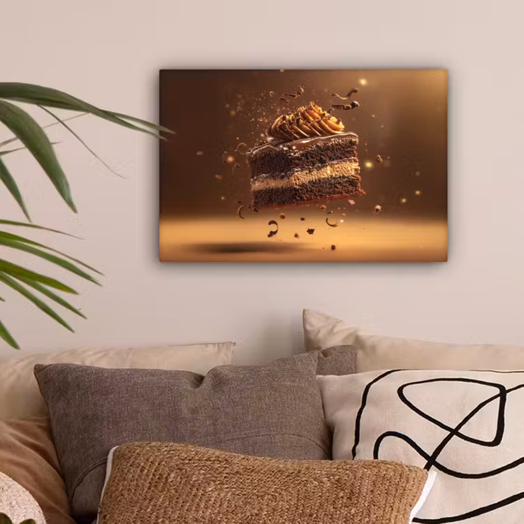 Taart - Chocolade - Eten - Brownie canvas 2cm klein -sfeer1