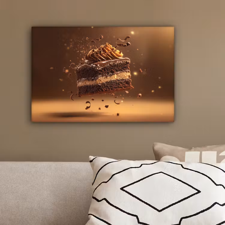 Taart - Chocolade - Eten - Brownie canvas 2cm klein -sfeer3