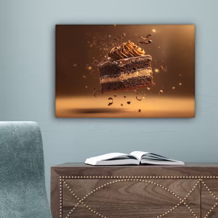 Taart - Chocolade - Eten - Brownie canvas 2cm klein -sfeer4