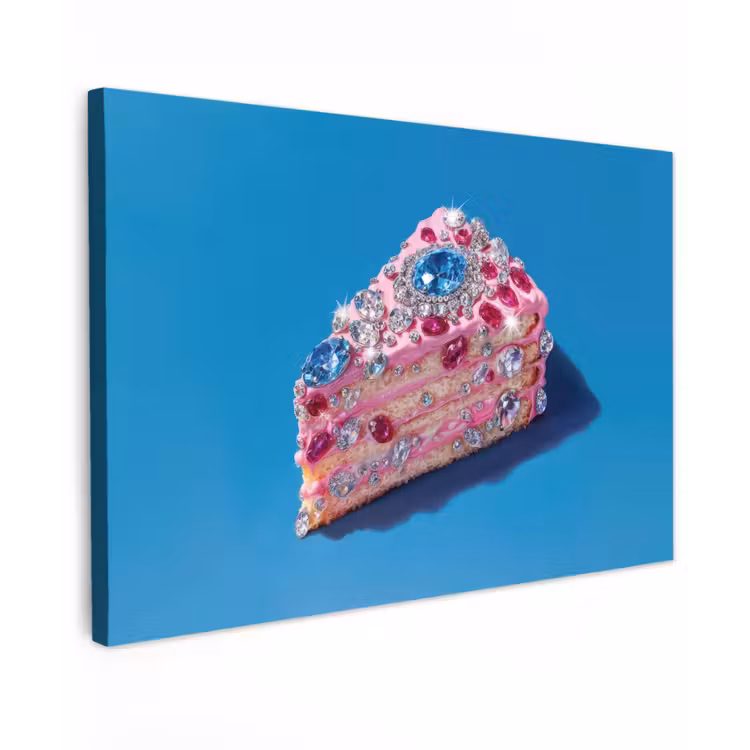 Taart - Edelstenen - Glitters - Roze canvas 2cm klein -z3d