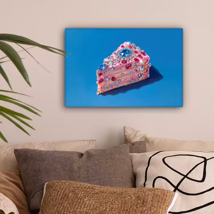 Taart - Edelstenen - Glitters - Roze canvas 2cm klein -sfeer1