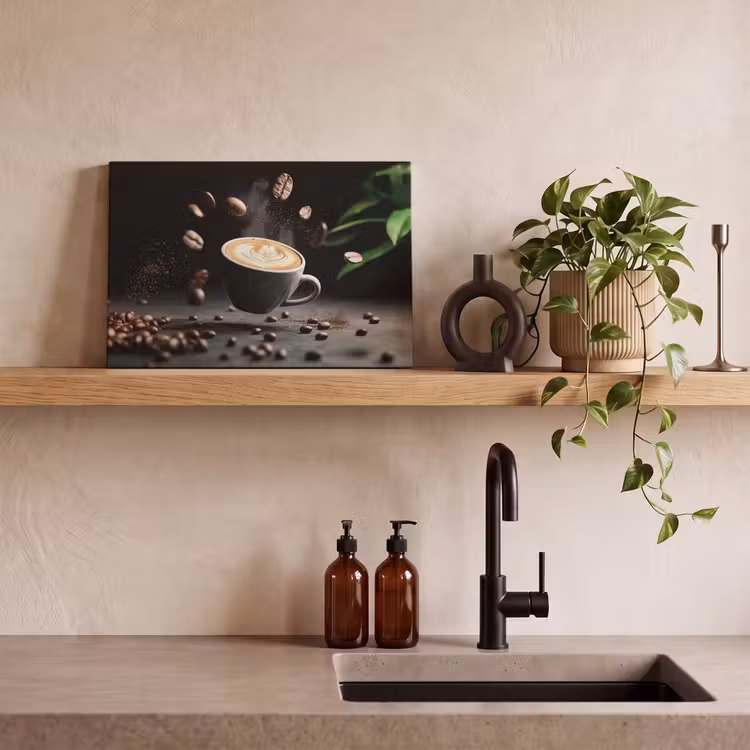 Cappuccino - Kop - Bonen - Bruin canvas 2cm klein -sfeer3