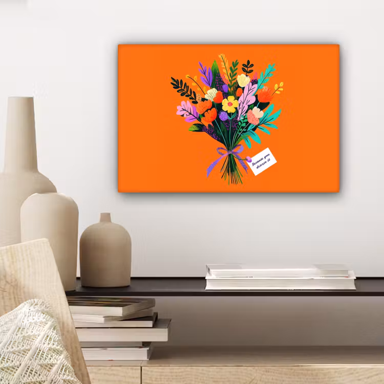 Kaartje - Boeket - Bloemen canvas 2cm klein -sfeer6