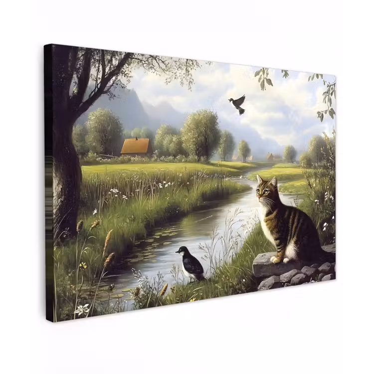 Kat - Beekje - Weide canvas 2cm klein -z3d