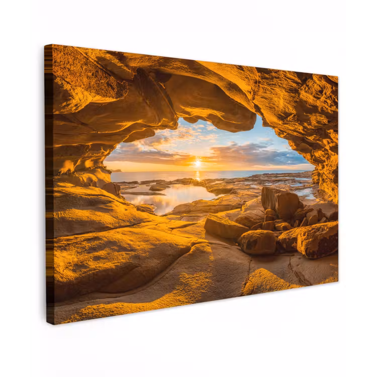 Grot - Zee - Horizon - Zonsondergang canvas 2cm klein -z3d