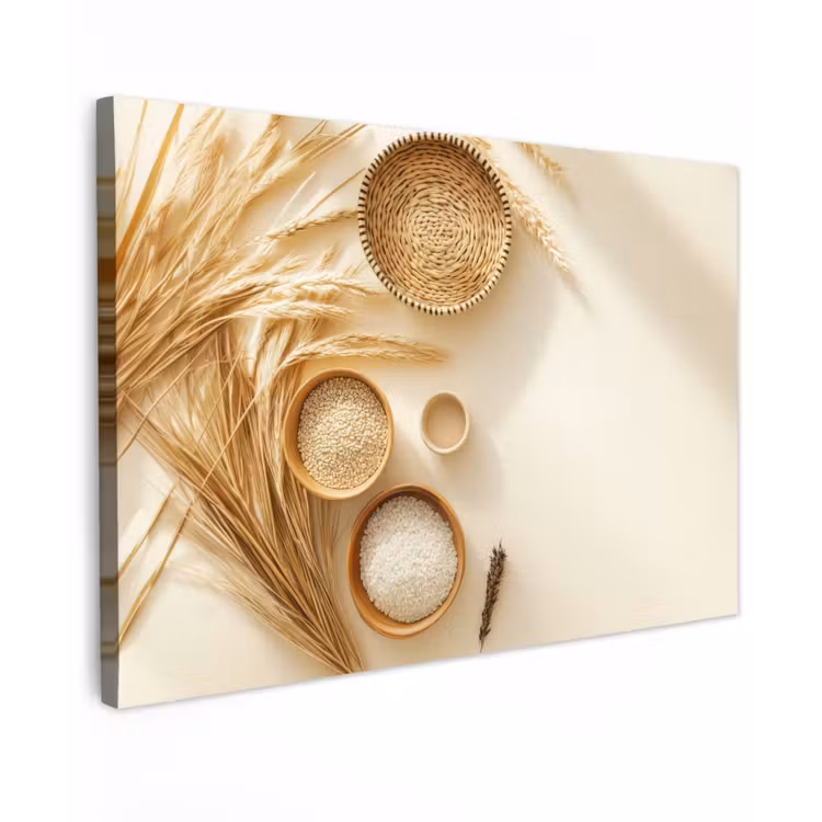 Granen - Hout - Kom - Beige canvas 2cm klein -z3d