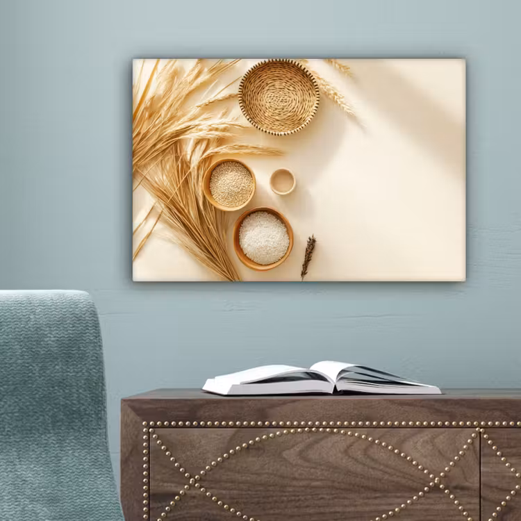 Granen - Hout - Kom - Beige canvas 2cm klein -sfeer4