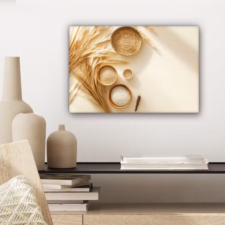 Granen - Hout - Kom - Beige canvas 2cm klein -sfeer6