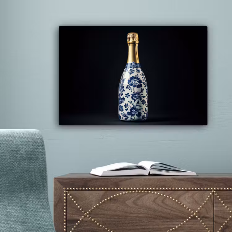 Champagne - Bloemen - Goud - Chique canvas 2cm klein -sfeer4