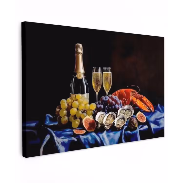 Champagne - Luxe - Oesters canvas 2cm klein -z3d