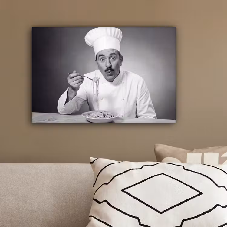 Chef - Spaghetti - Pasta canvas 2cm klein -sfeer3