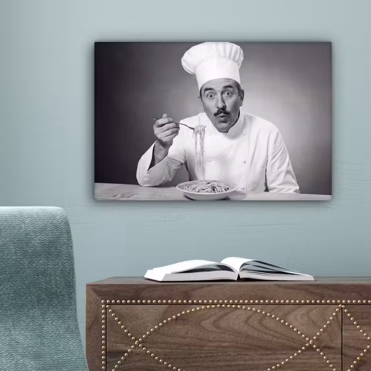 Chef - Spaghetti - Pasta canvas 2cm klein -sfeer4
