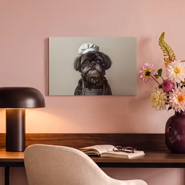 Kokskleding - Zwart - Hondje canvas 2cm klein -sfeer4