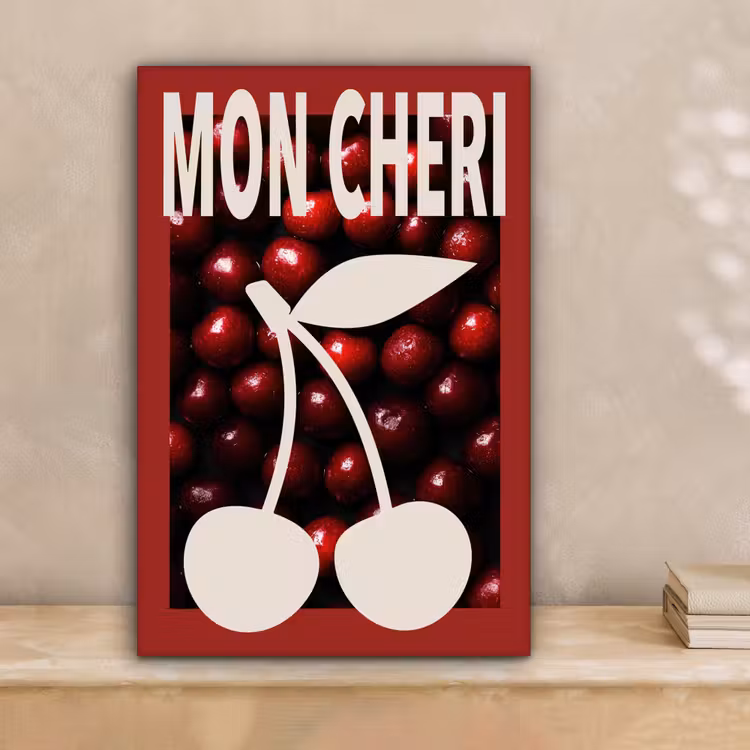 Kersen - Illustratie - Rood canvas 2cm klein -sfeer1