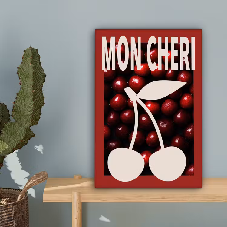 Kersen - Illustratie - Rood canvas 2cm klein -sfeer4