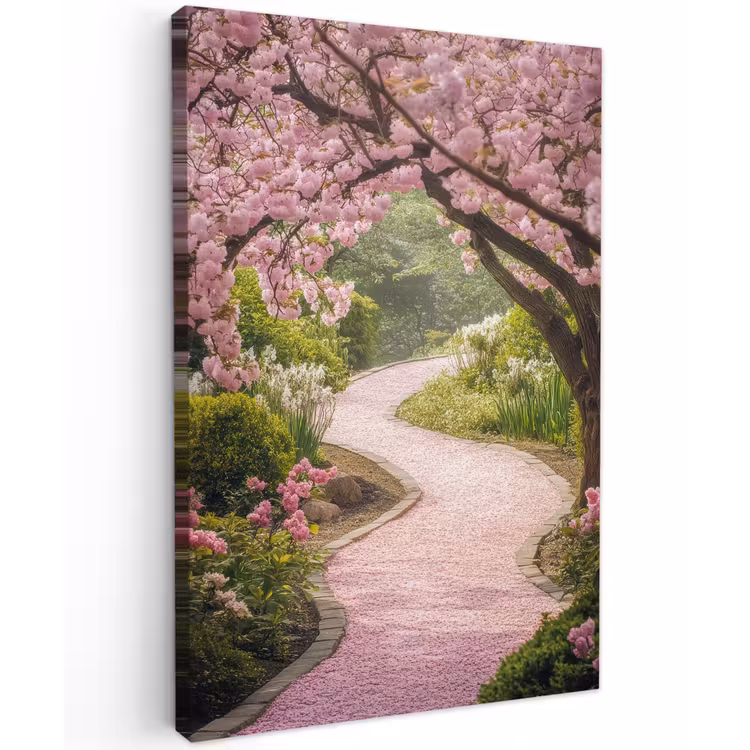 Kersenbloesem - Natuur - Sakura - Pad - Japanse tuin canvas 2cm klein -z3d