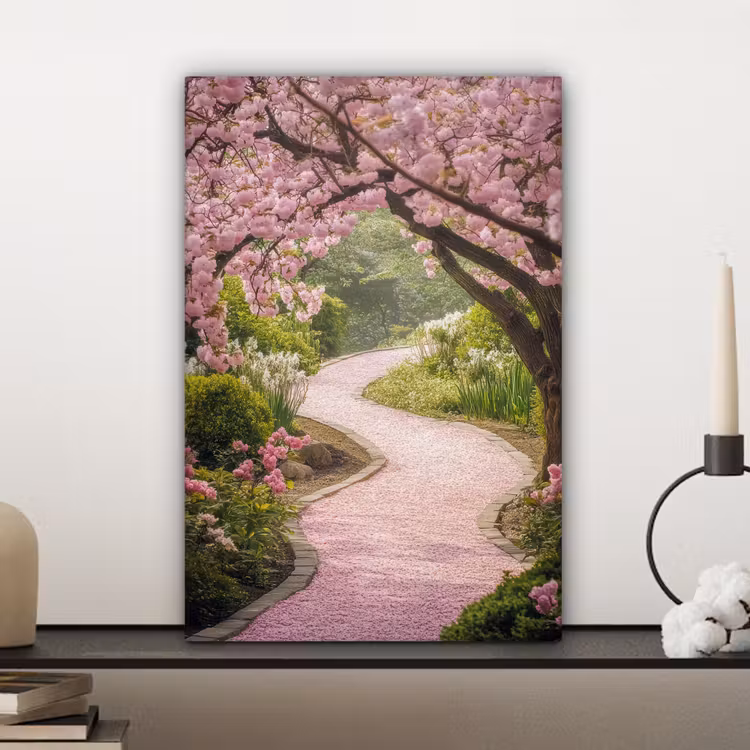 Kersenbloesem - Natuur - Sakura - Pad - Japanse tuin canvas 2cm klein -sfeer6