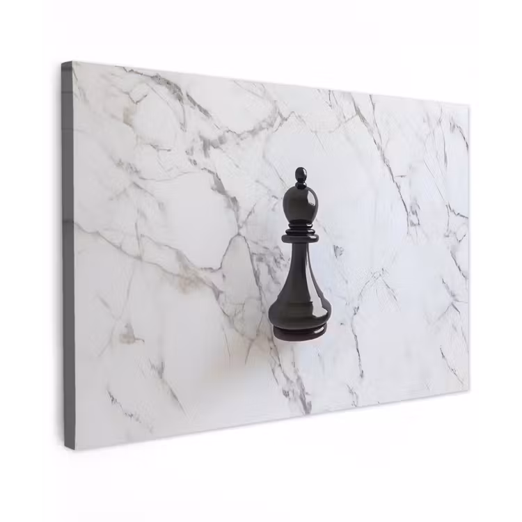 Schaakstuk - Loper - Zwart - Marmer canvas 2cm klein -z3d
