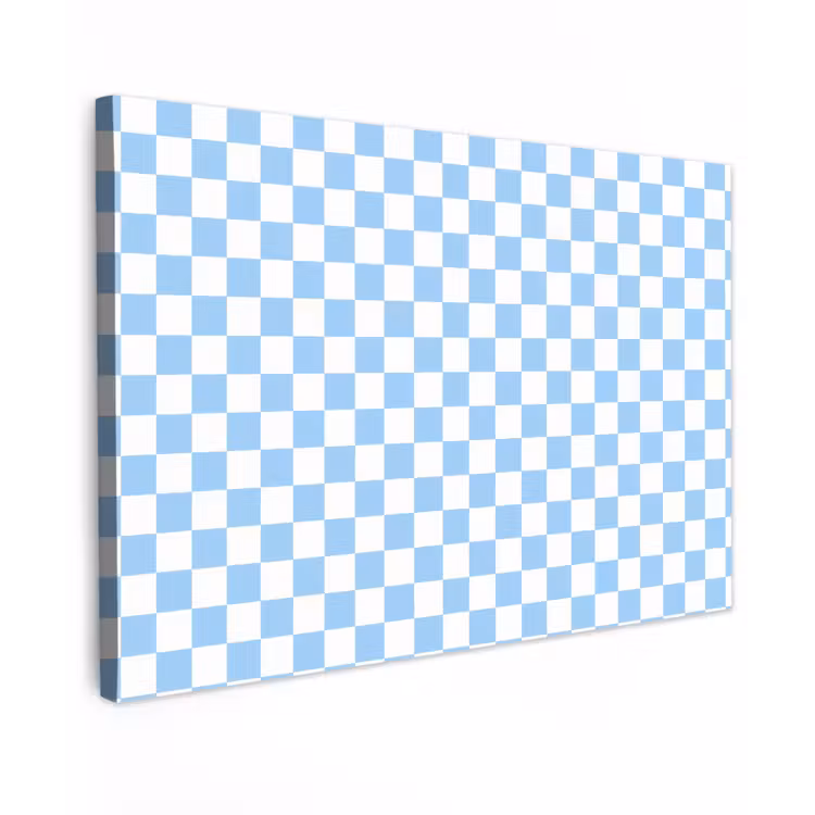 Schaakbord - Klassiek - Blauw canvas 2cm klein 34 -z3d
