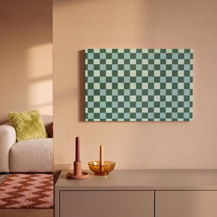 Schaakbord - Klassiek - Groen canvas 2cm klein 34 -sfeer1