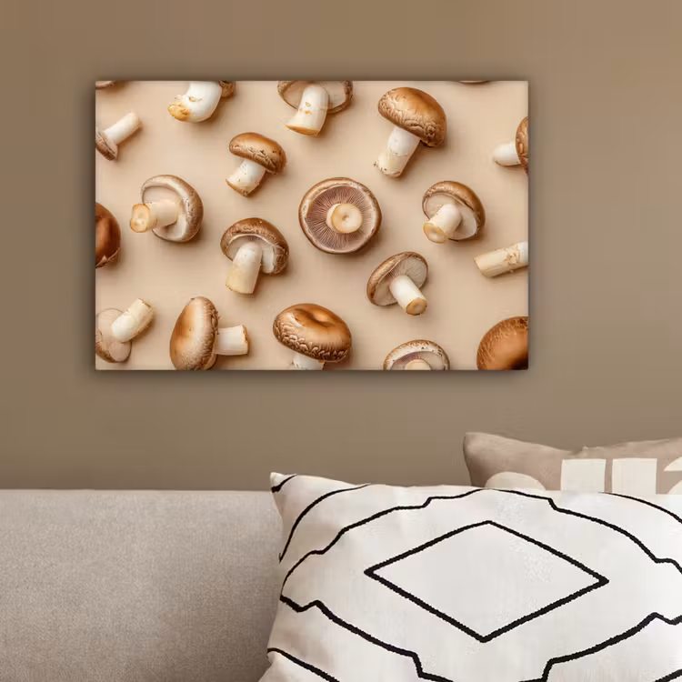 Kastanje Champignons - Beige canvas 2cm klein -sfeer3