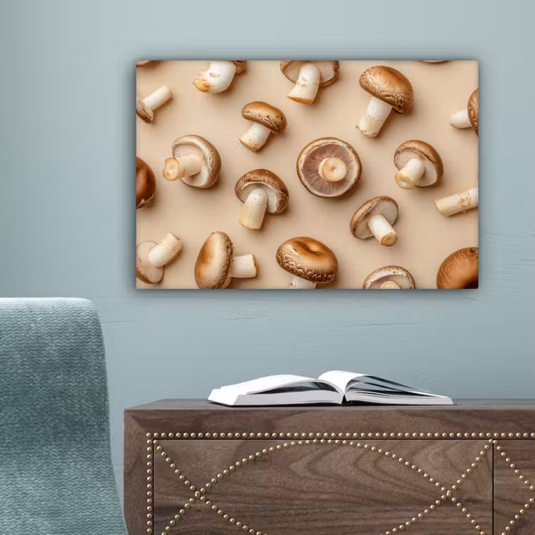 Kastanje Champignons - Beige canvas 2cm klein -sfeer4