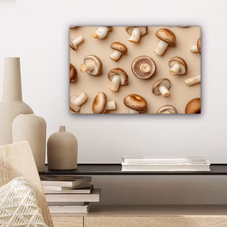 Kastanje Champignons - Beige canvas 2cm klein -sfeer6