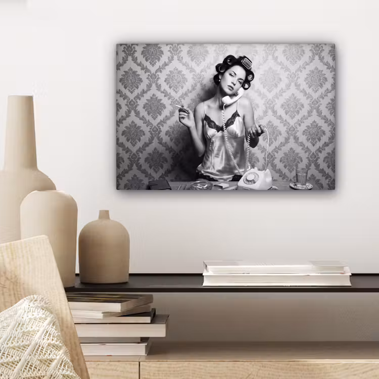 Chic - Vrouw - Zwart - Wit canvas 2cm klein -sfeer6