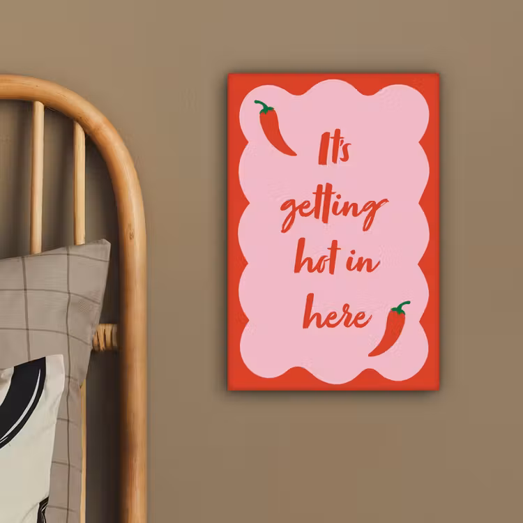 Chilipeper - Red - Hot - Quotes canvas 2cm klein -sfeer3