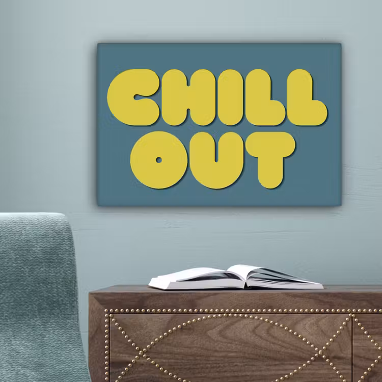 Chill out - Geel - Blauw canvas 2cm klein -sfeer4
