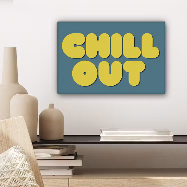 Chill out - Geel - Blauw canvas 2cm klein -sfeer6