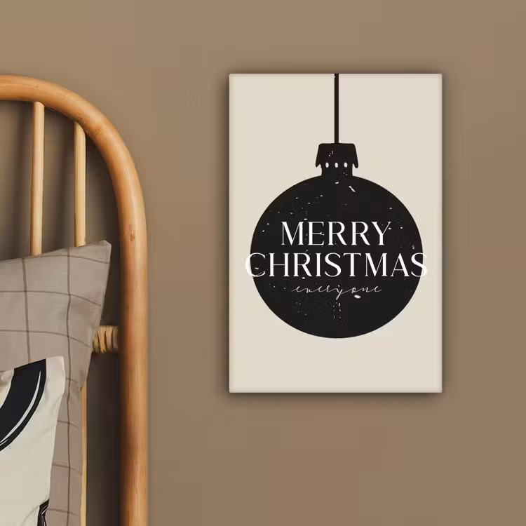 Kerstballen - Japandi - Christmas - Zwarte kerstballen canvas 2cm klein -sfeer3