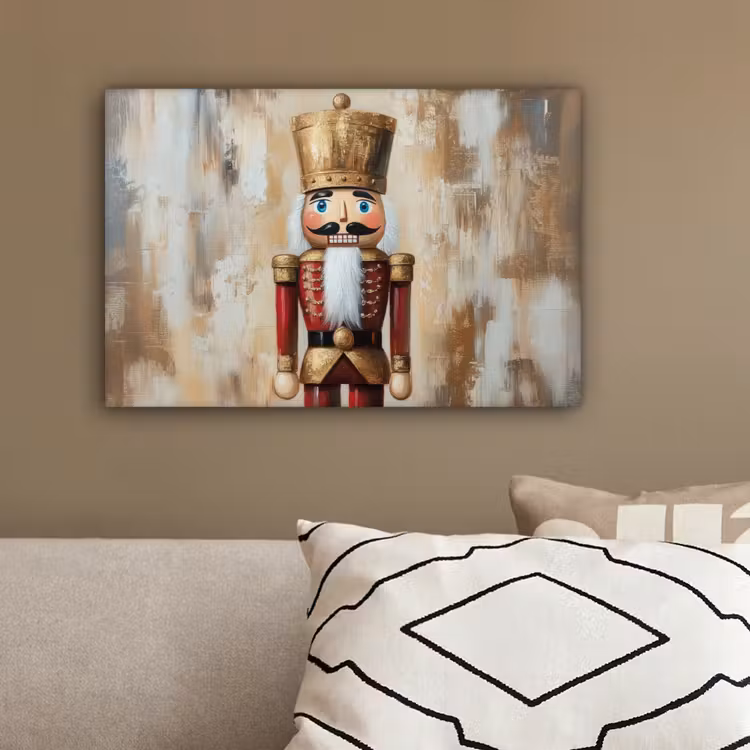 Kerst - Poppetje - Abstract canvas 2cm klein -sfeer3