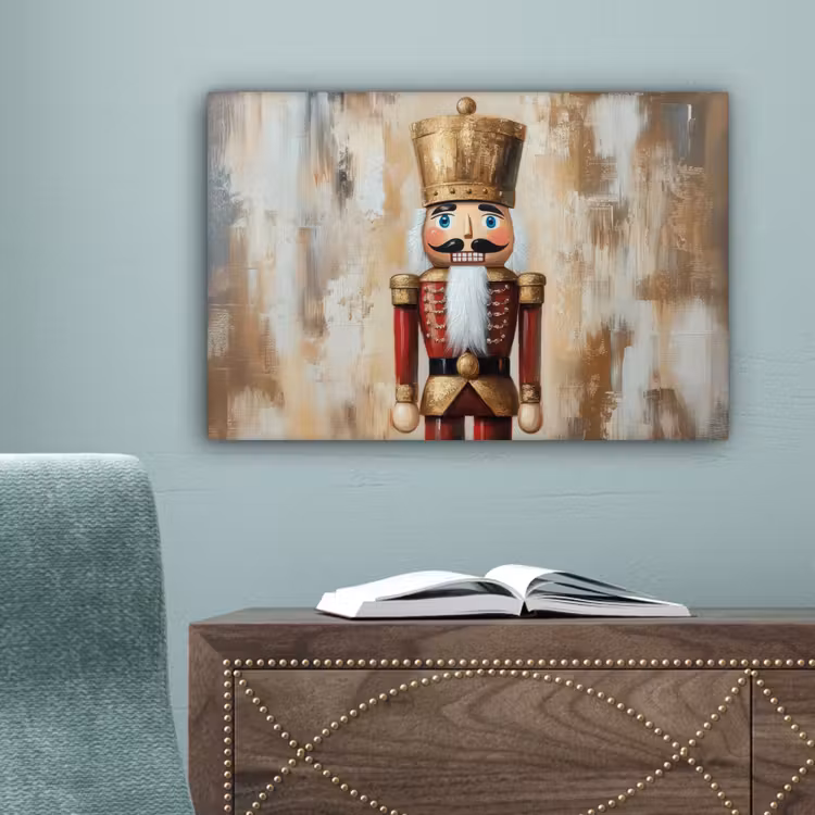Kerst - Poppetje - Abstract canvas 2cm klein -sfeer4