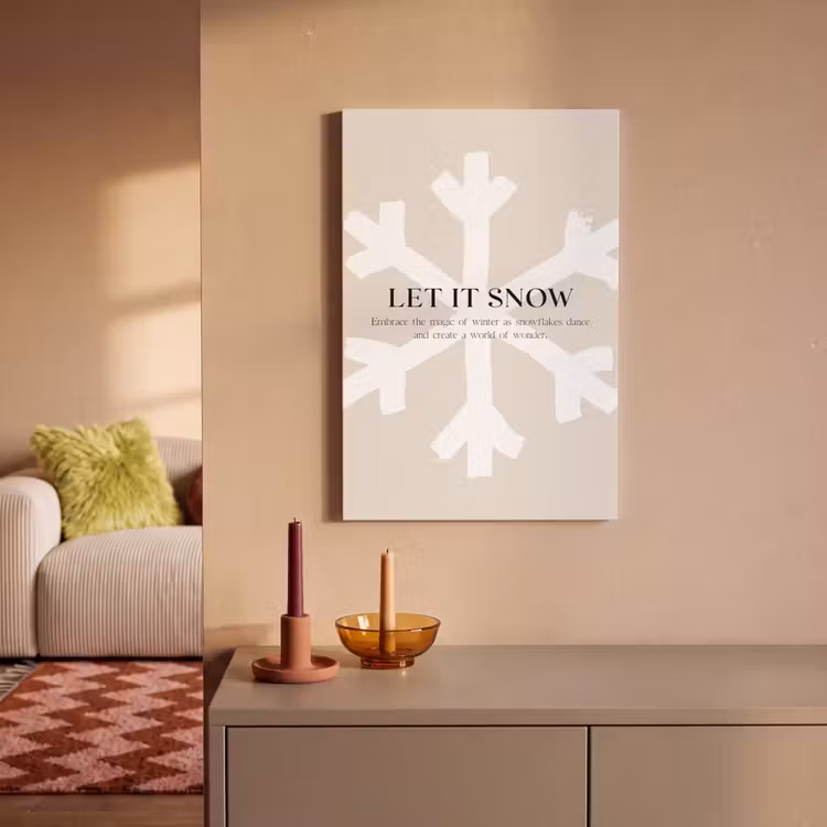 Kerst - Let it snow - Sneeuwvlok - Winter - Quotes canvas 2cm klein -sfeer1