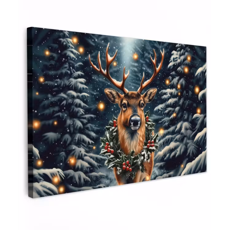 Kerst - Magie - Bos - Kleurrijk canvas 2cm klein -z3d