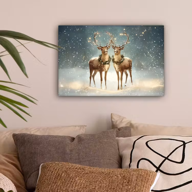 Kerstmagie - Winterwoud - Rendier canvas 2cm klein -sfeer1