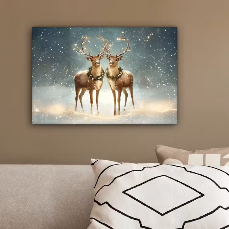 Kerstmagie - Winterwoud - Rendier canvas 2cm klein -sfeer3