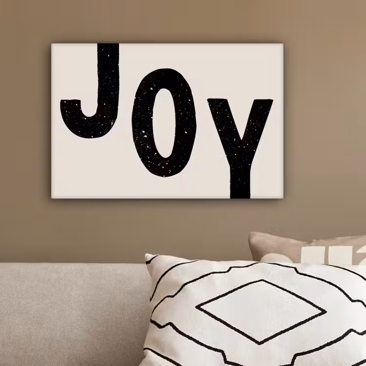 Kerst - Quote - Joy - Zwart - Feestdagen canvas 2cm klein -sfeer3