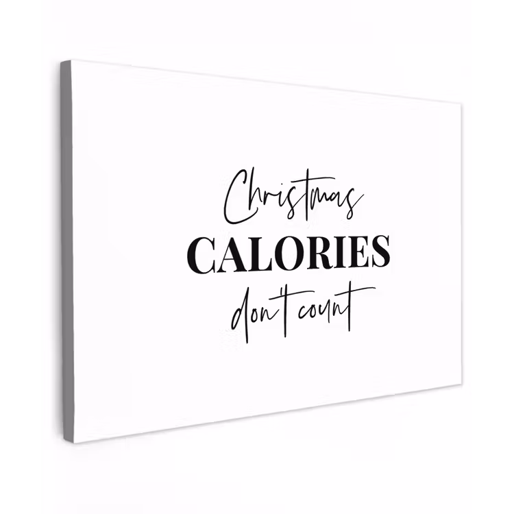 Kerst quote - Winter - Christmas calories - Wit canvas 2cm klein -z3d