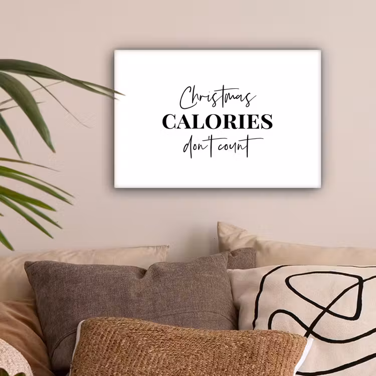 Kerst quote - Winter - Christmas calories - Wit canvas 2cm klein -sfeer1