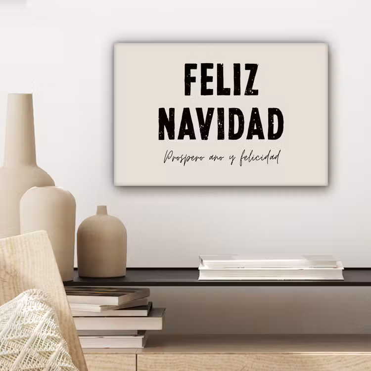 Kerst - Quotes - Feliz navidad - Kerstmis - Feestdagen canvas 2cm klein -sfeer6
