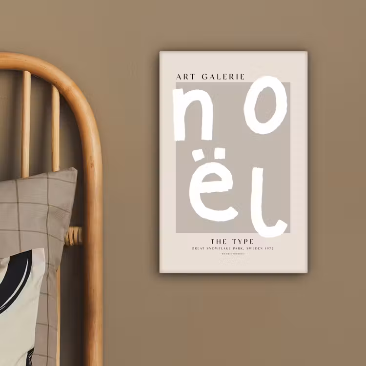 Kerstmis - Quotes - Noël - Wit - Beige canvas 2cm klein -sfeer3